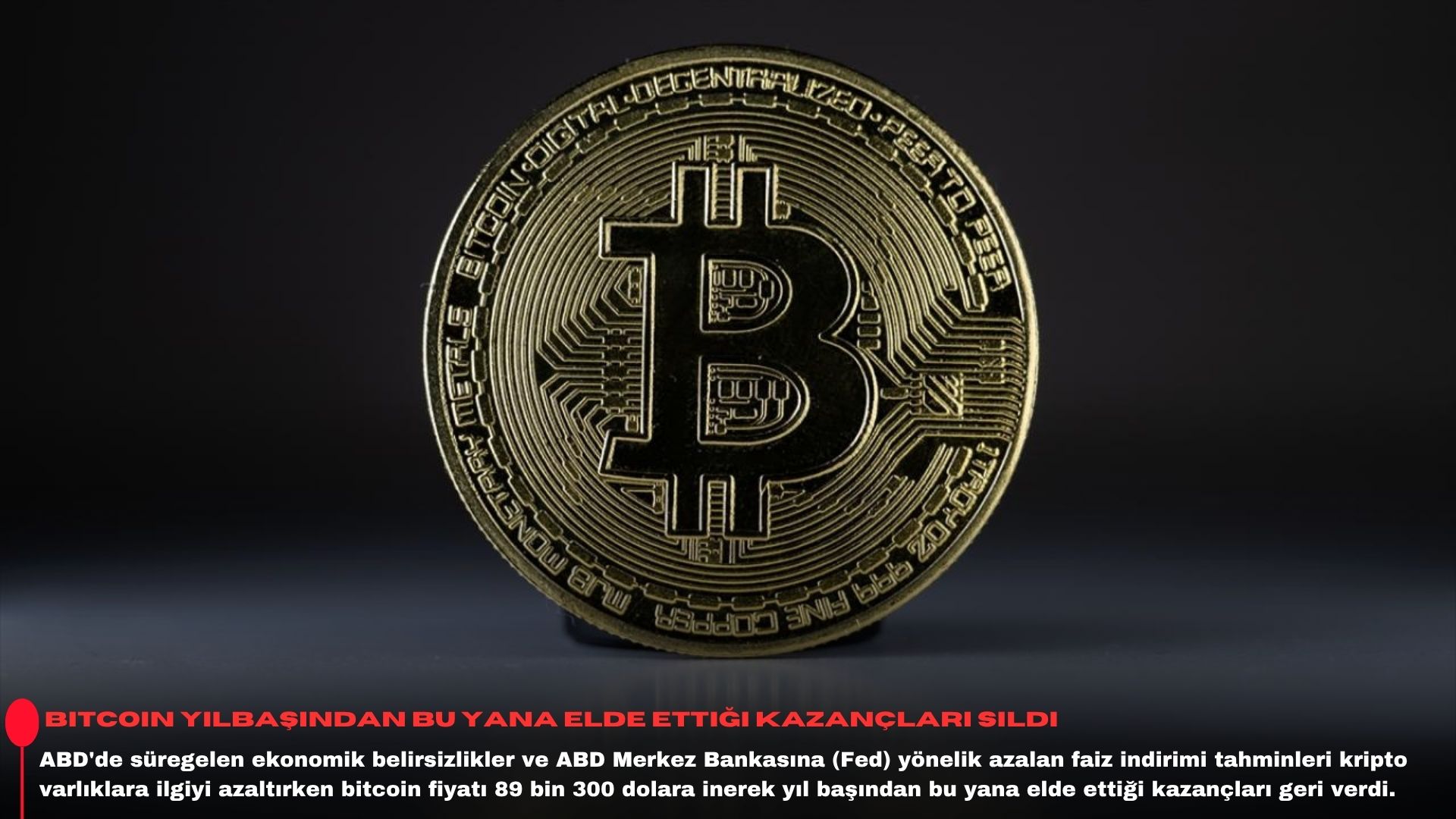 Bitcoin yılbaşından bu yana elde ettiği kazançları sildi