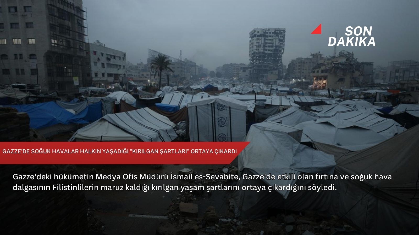 Gazze'de soğuk havalar halkın yaşadığı "kırılgan şartları" ortaya çıkardı