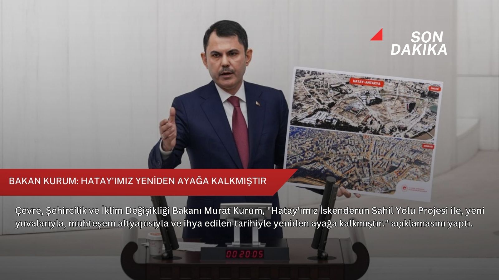 Bakan Kurum: Hatay'ımız yeniden ayağa kalkmıştır