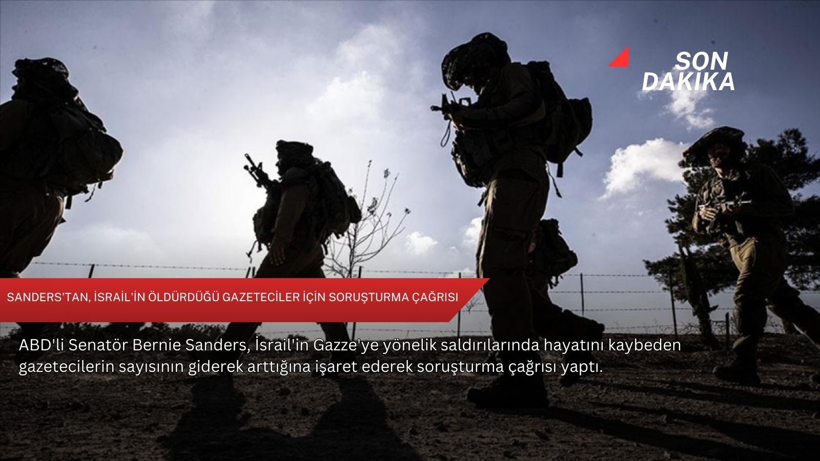 Sanders'tan, İsrail'in öldürdüğü gazeteciler için soruşturma çağrısı