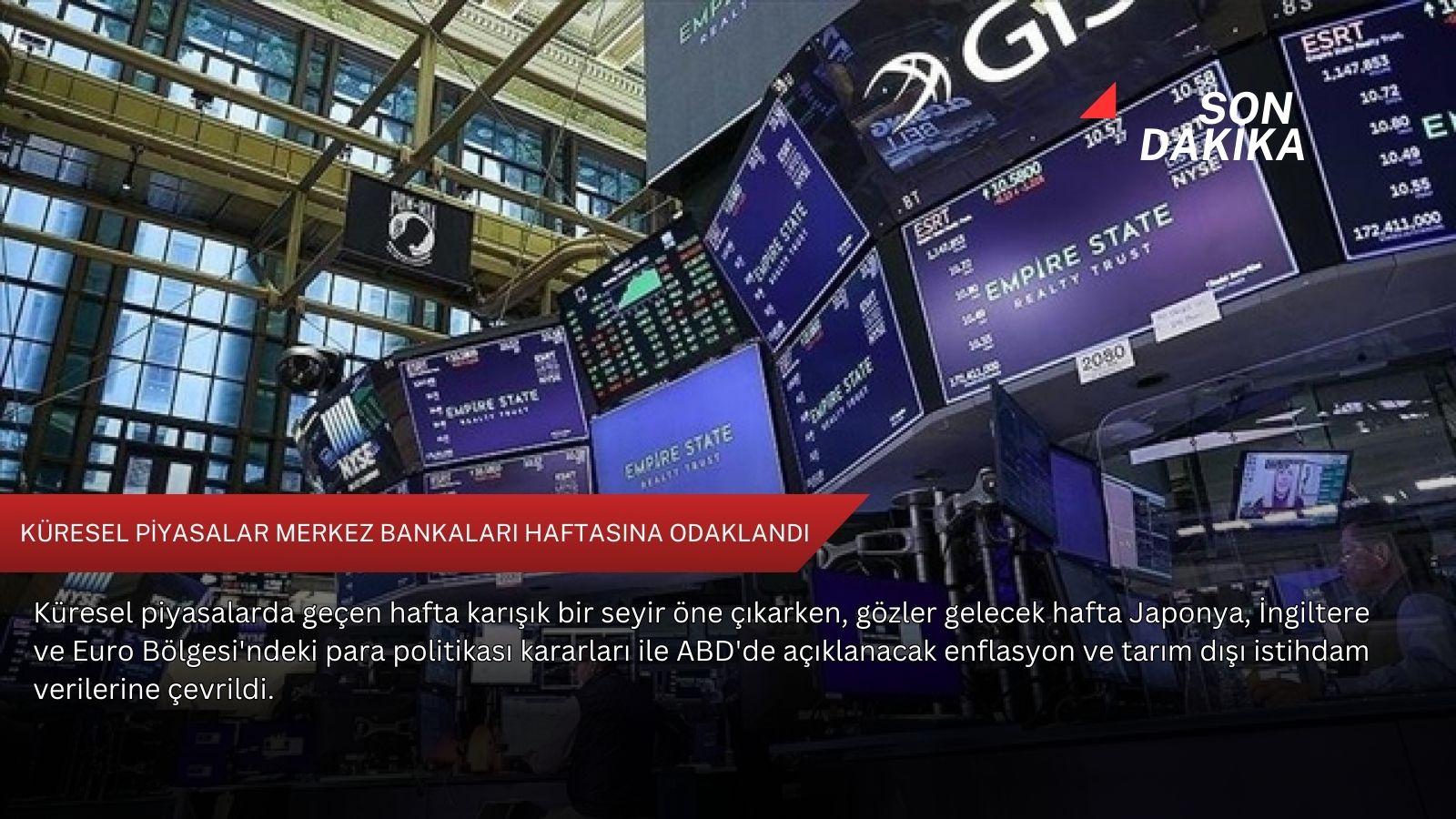 Küresel piyasalar merkez bankaları haftasına odaklandı