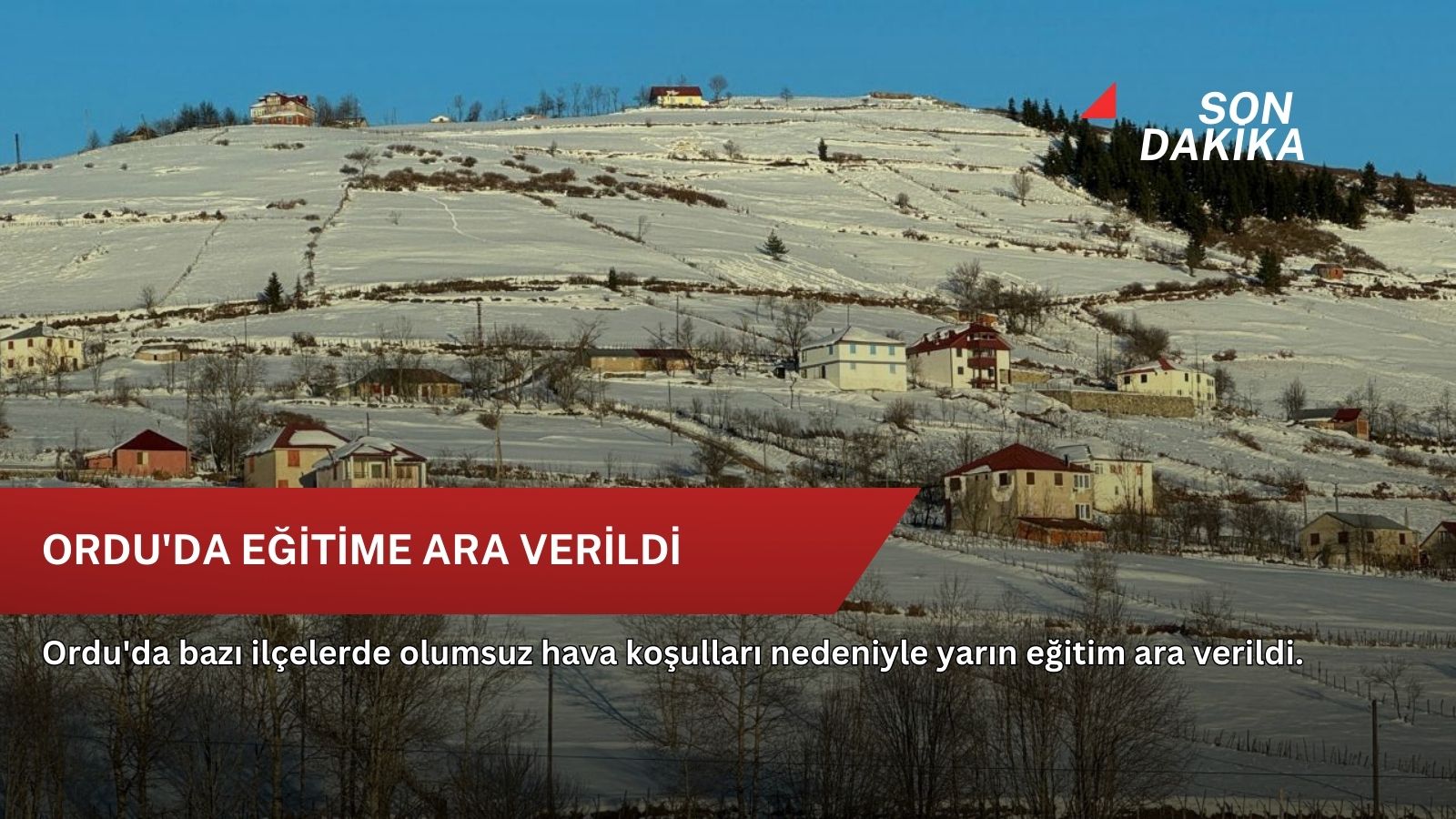 Ordu'da eğitime ara verildi