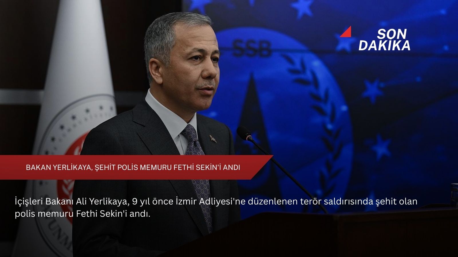 Bakan Yerlikaya, şehit polis memuru Fethi Sekin'i andı