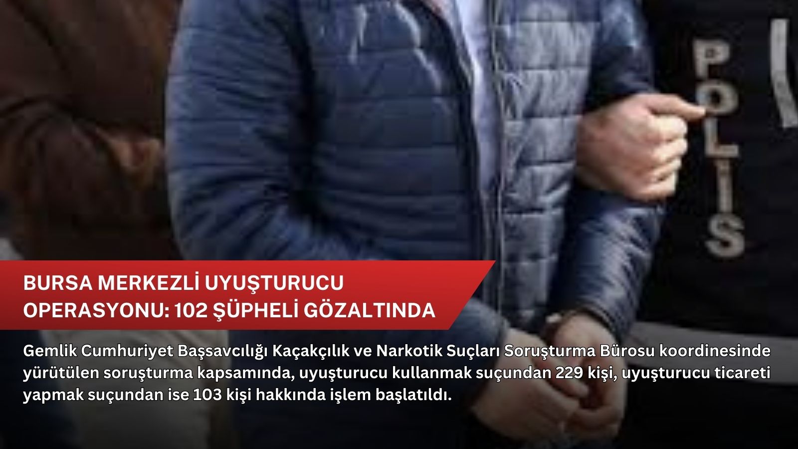 Bursa merkezli uyuşturucu operasyonu: 102 şüpheli gözaltında