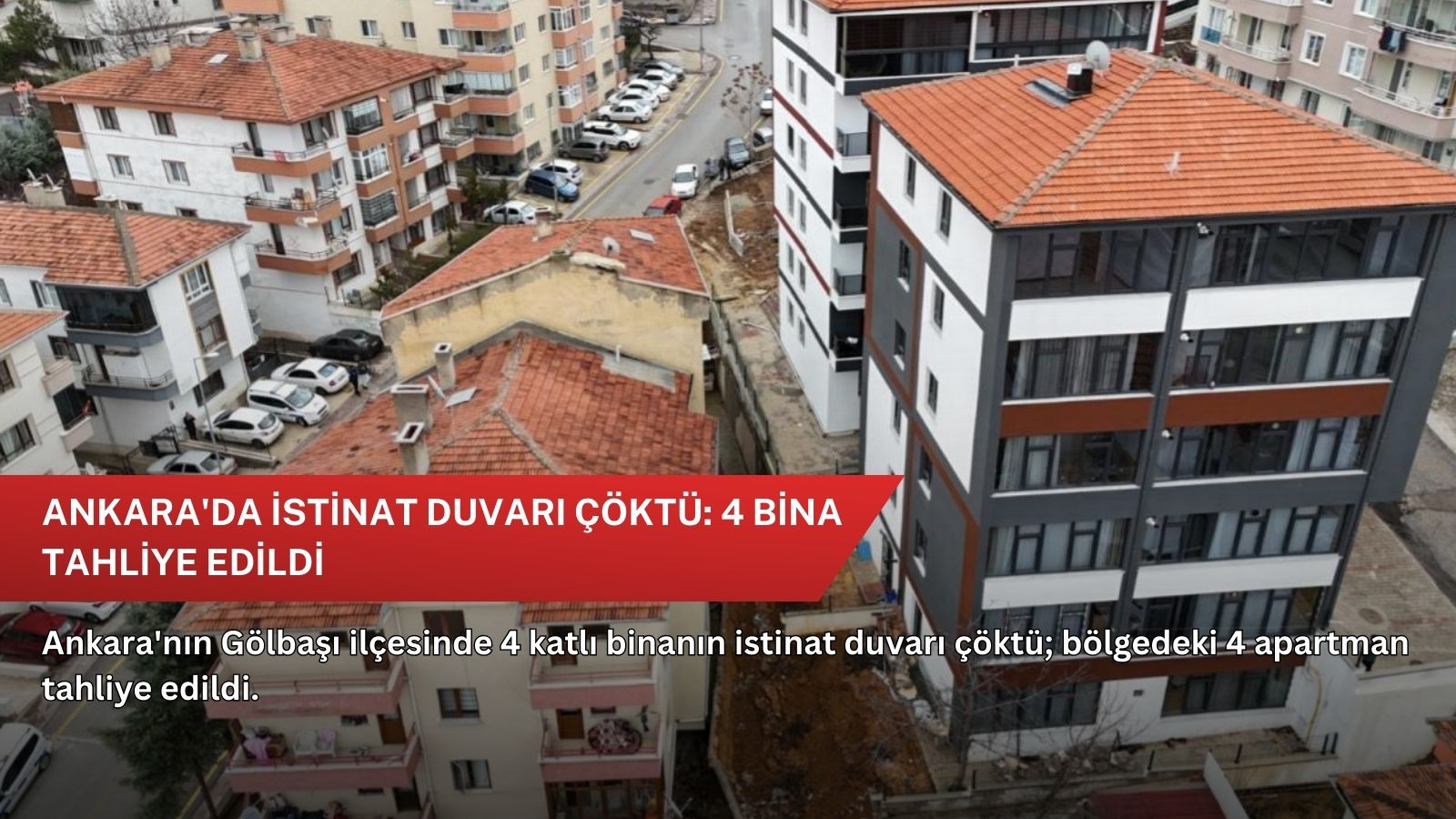 Ankara'da istinat duvarı çöktü: 4 bina tahliye edildi