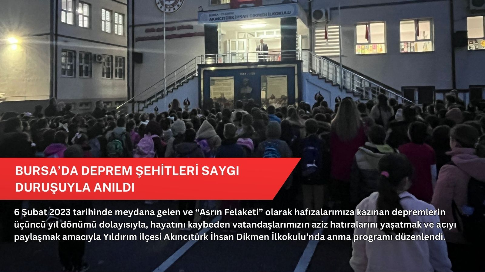 Bursa’da deprem şehitleri saygı duruşuyla anıldı