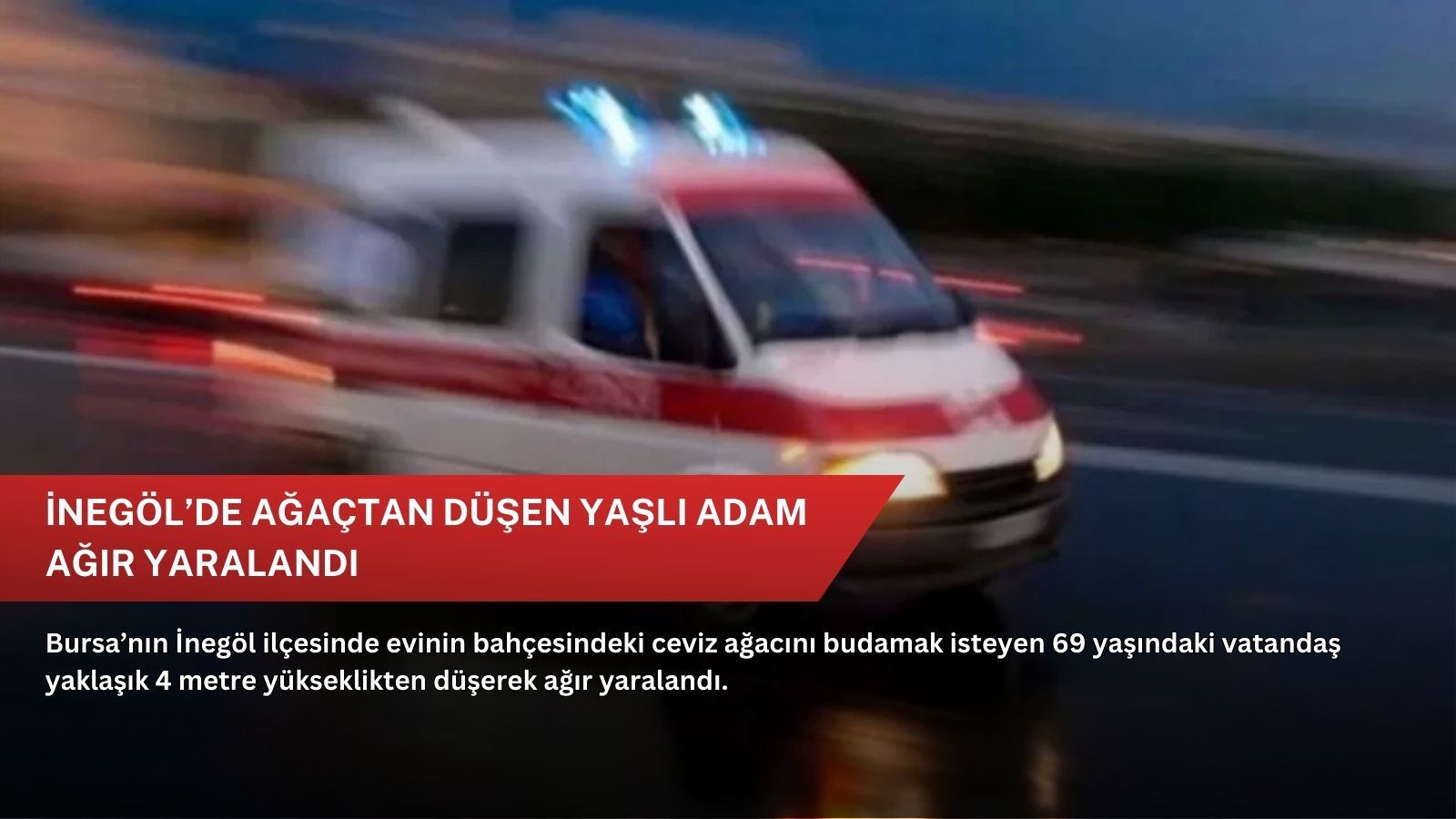 İnegöl’de ağaçtan düşen yaşlı adam ağır yaralandı