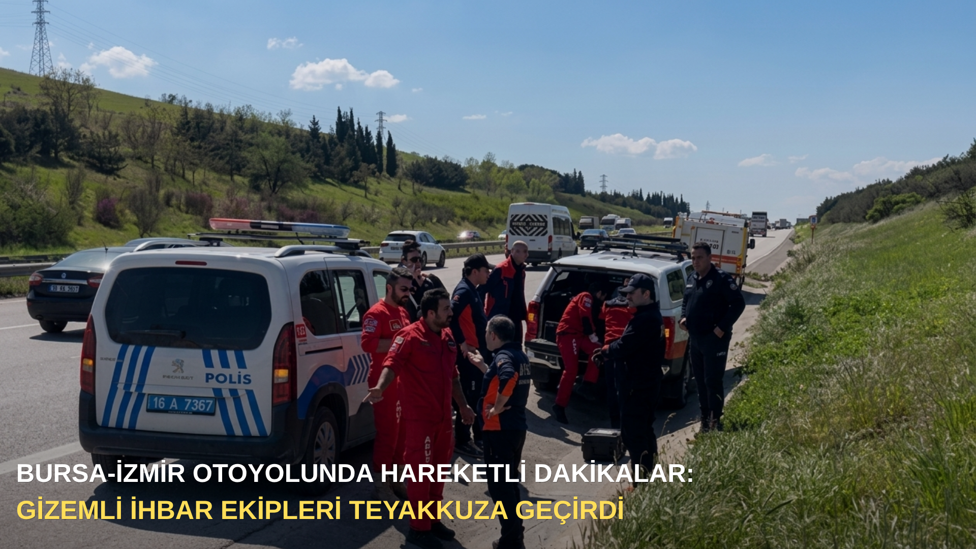 Bursa-İzmir otoyolunda hareketli dakikalar: Gizemli ihbar ekipleri teyakkuza geçirdi