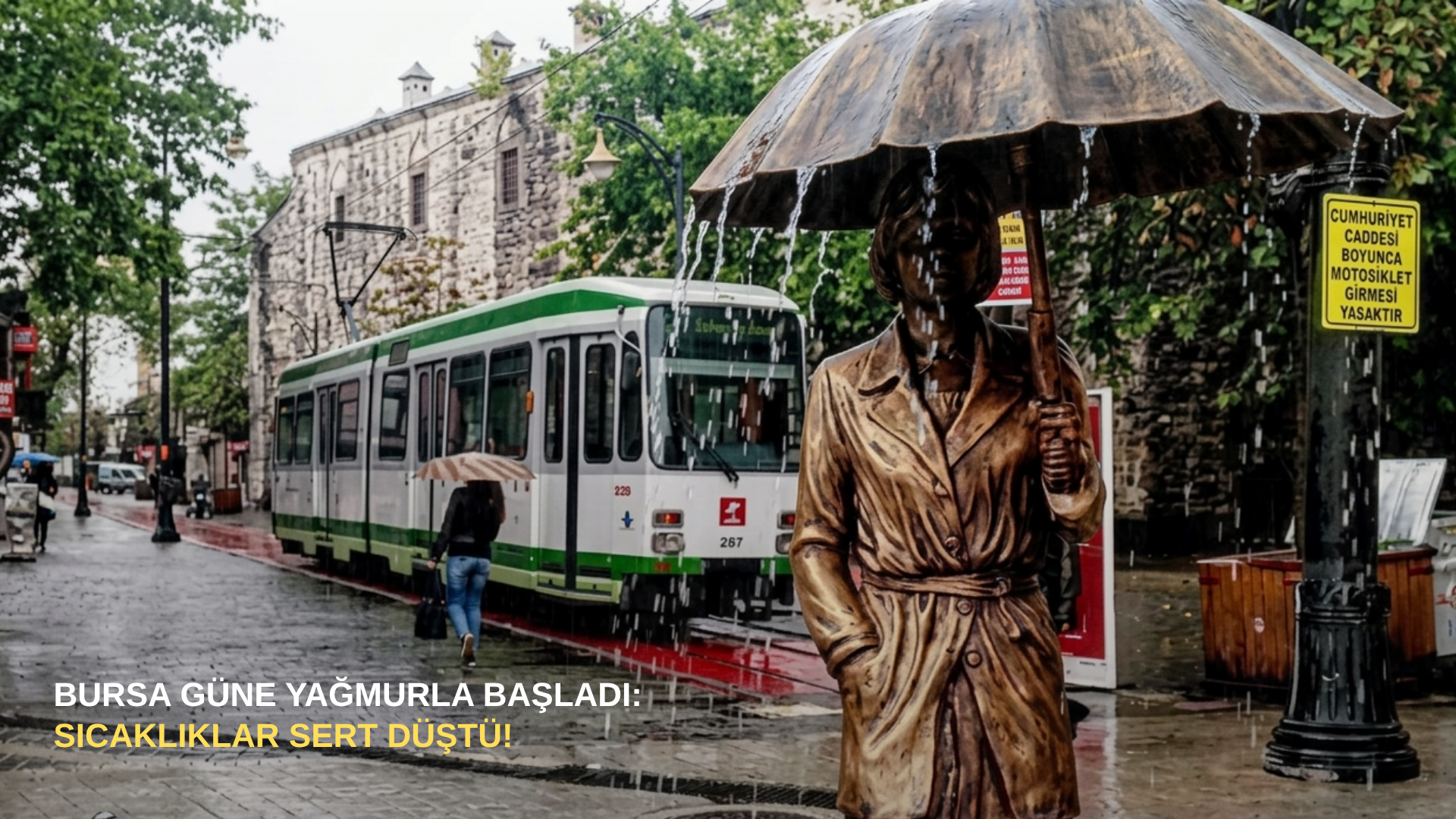 Bursa güne yağmurla başladı: Sıcaklıklar sert düştü!