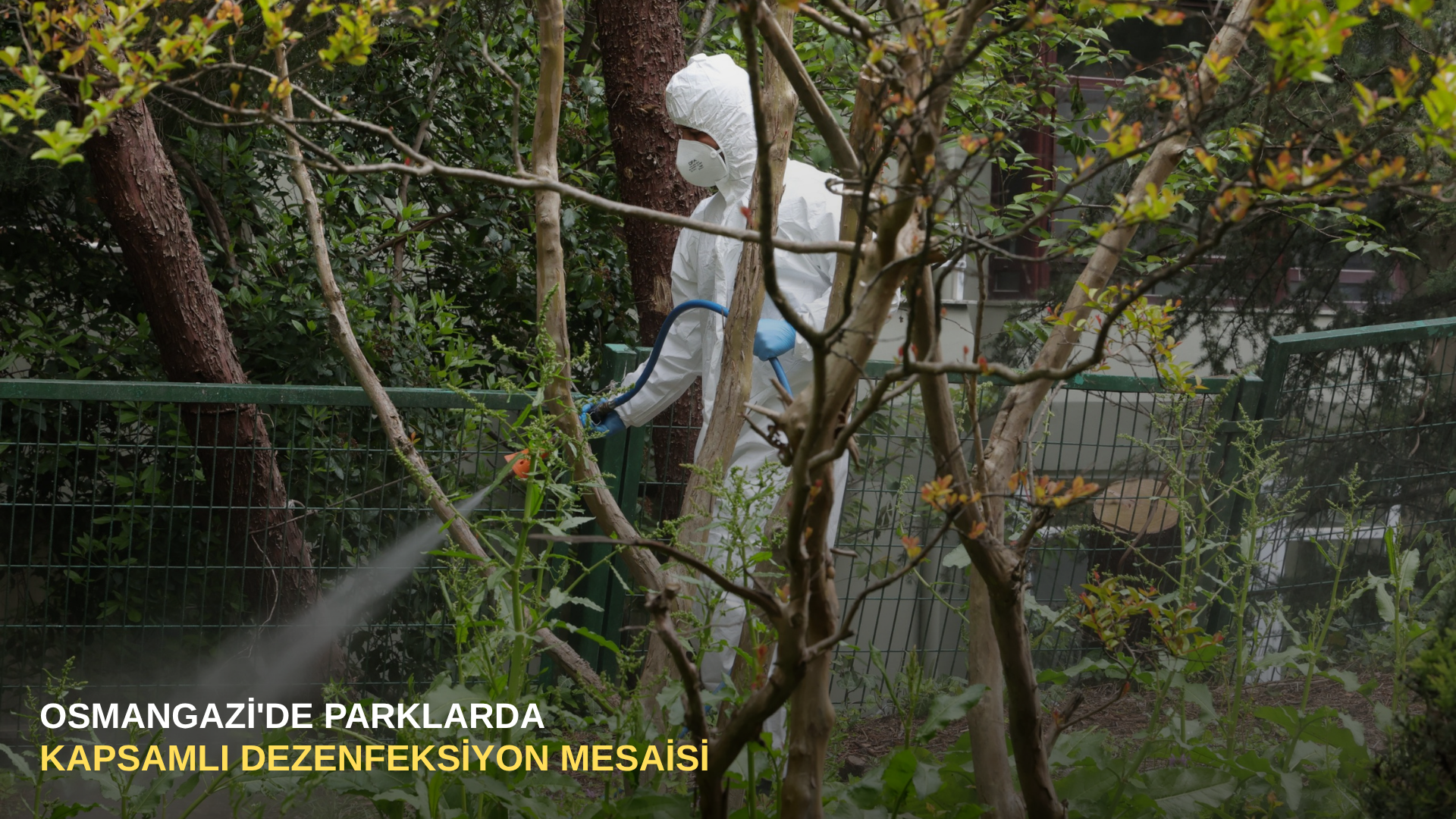 Osmangazi'de parklarda kapsamlı dezenfeksiyon mesais