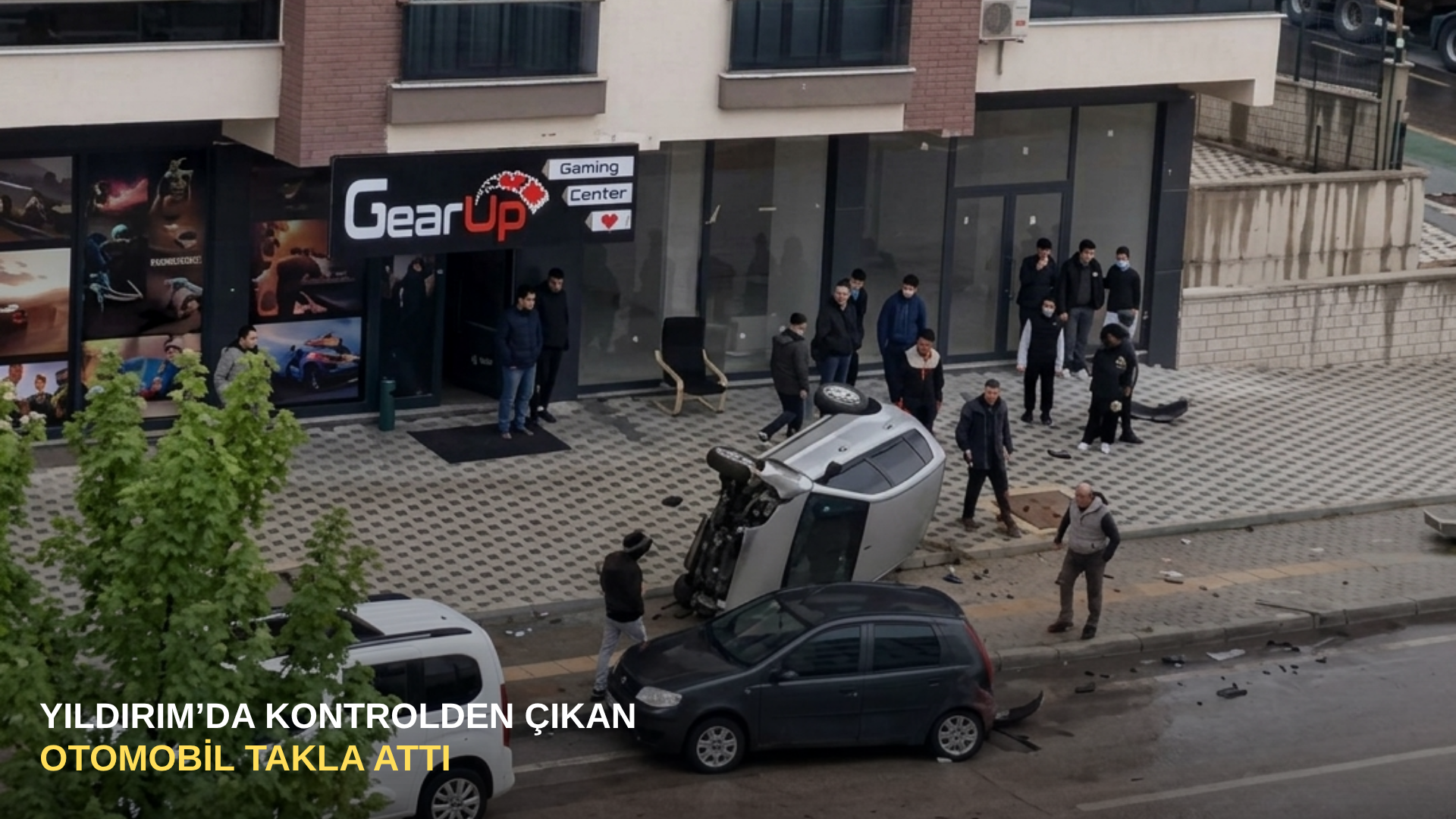 Yıldırım’da kontrolden çıkan otomobil takla attı