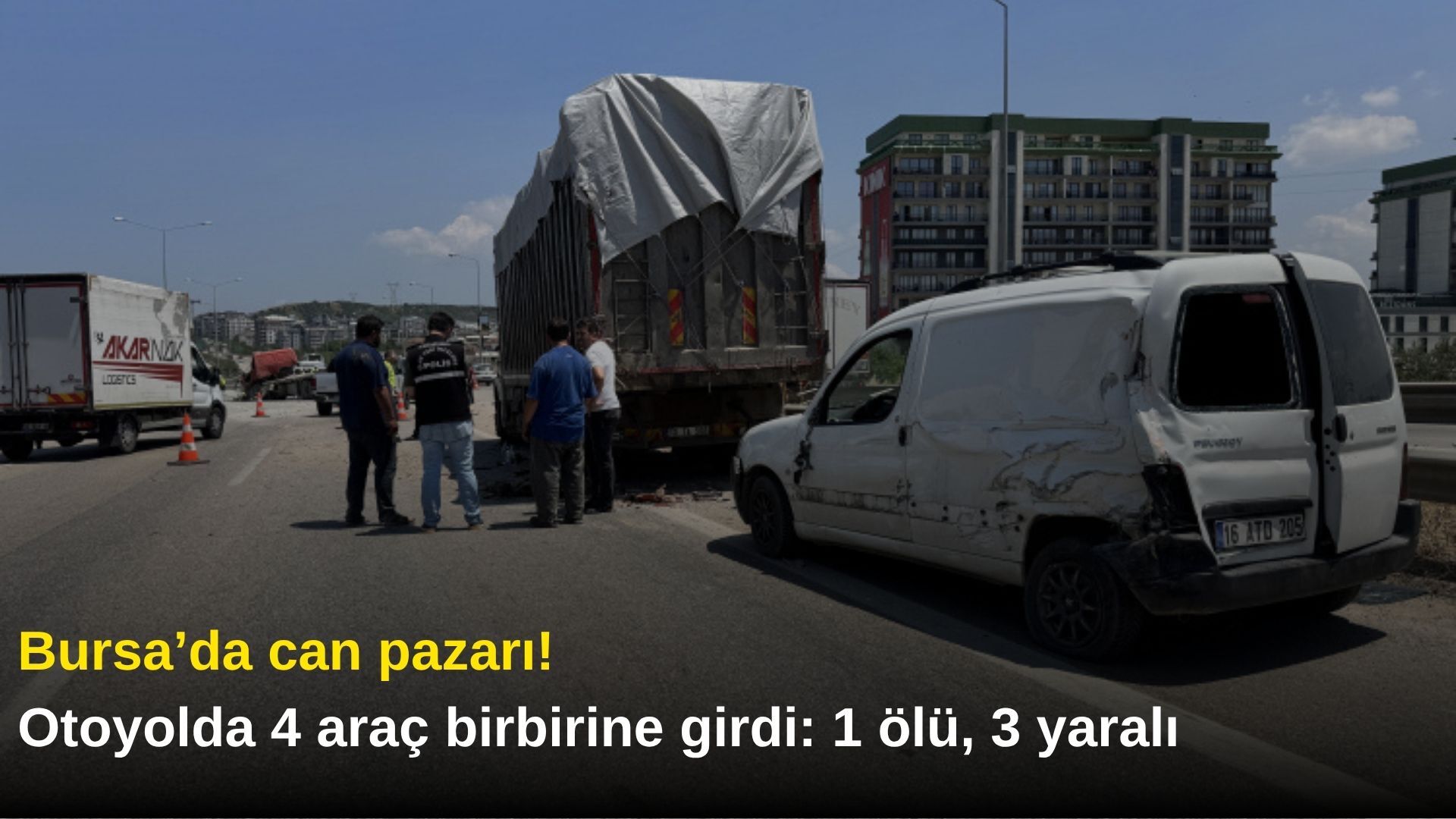 Bursa’da can pazarı! Otoyolda 4 araç birbirine girdi: 1 ölü, 3 yaralı