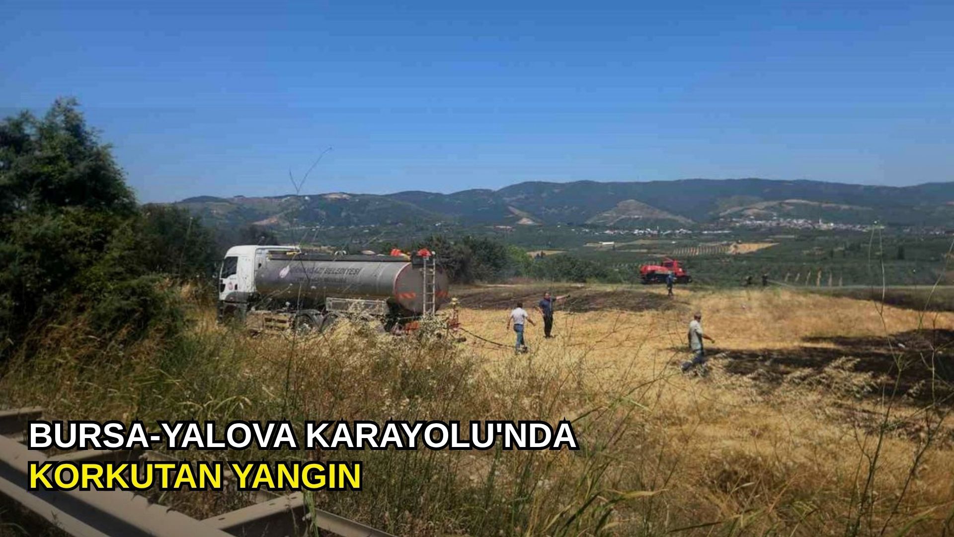 Bursa-Yalova Karayolu'nda korkutan yangın