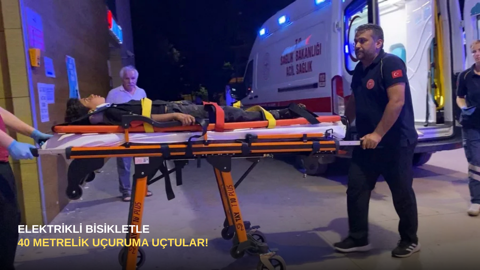 Elektrikli Bisikletle 40 Metrelik Uçuruma Uçtular!