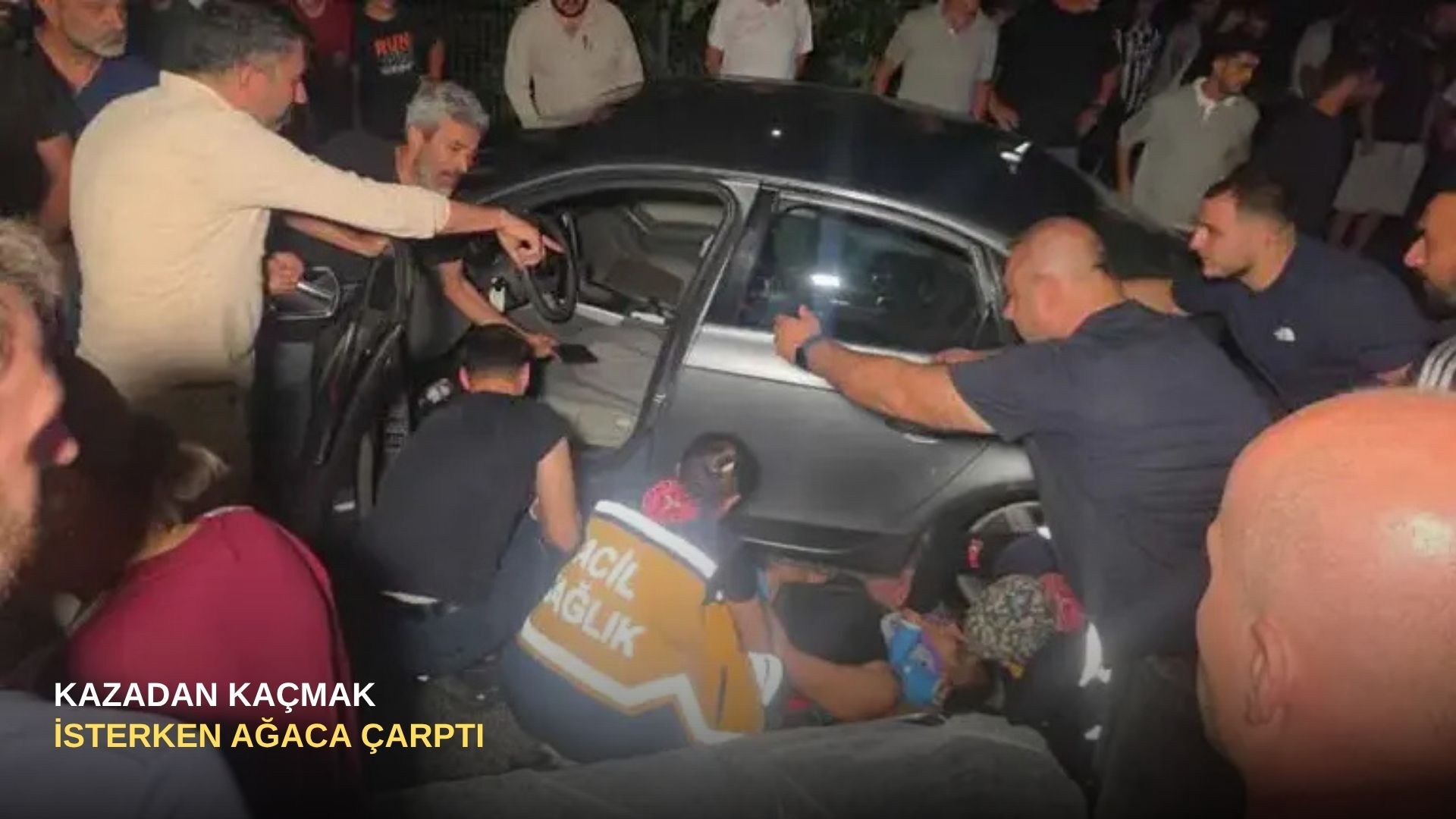 Kazadan kaçmak isterken ağaca çarptı