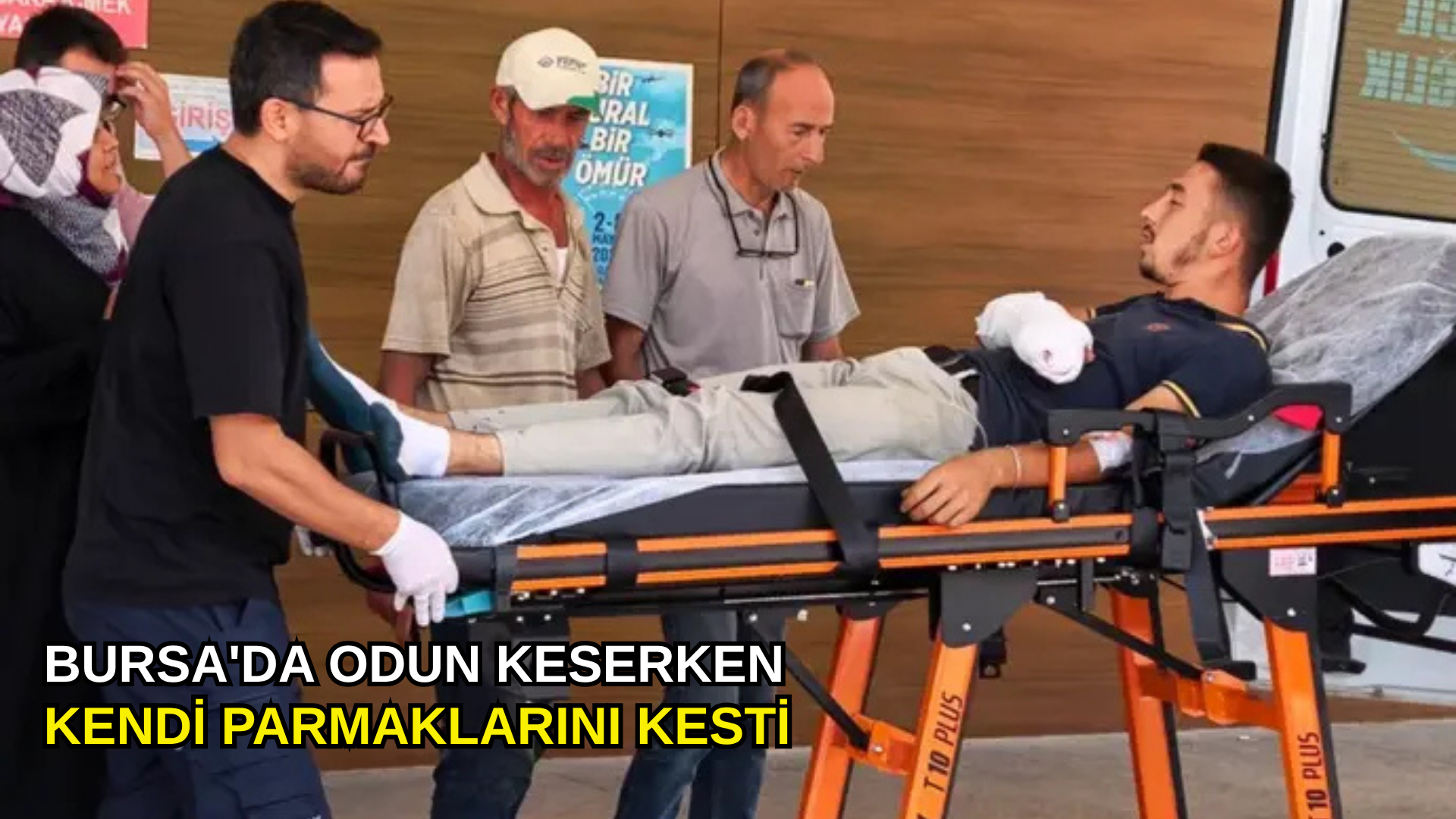 Bursa'da odun keserken kendi parmaklarını kesti