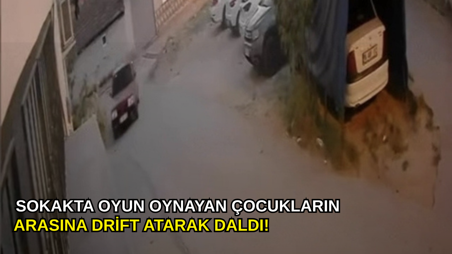 Sokakta oyun oynayan çocukların arasına drift atarak daldı!