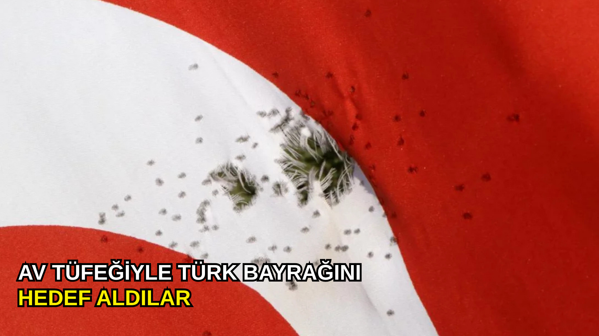 Av tüfeğiyle Türk Bayrağını hedef aldılar