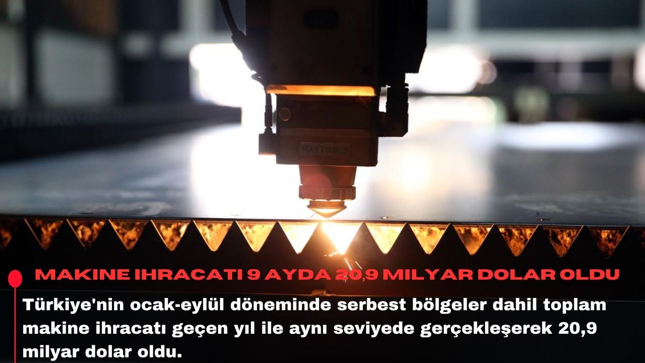 Makine ihracatı 9 ayda 20,9 milyar dolar oldu