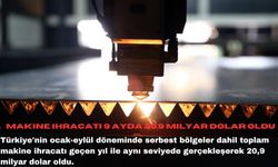 Makine ihracatı 9 ayda 20,9 milyar dolar oldu