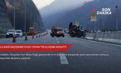 Bolu Dağı geçişinde kaza yapan tır ulaşımı aksattı