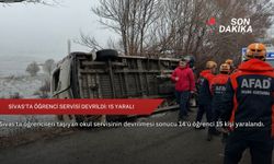 Sivas'ta öğrenci servisi devrildi: 15 yaralı