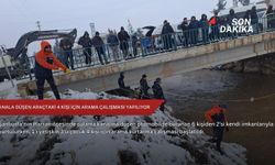 Kanala düşen araçtaki 4 kişi için arama çalışması yapılıyor