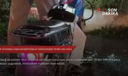 'Dur' ihtarına uymayan motosiklet sürücüsüne 70 bin lira ceza