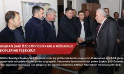 Başkan Şadi Özdemir’den karla mücadele ekiplerine teşekkür