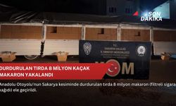 Durdurulan tırda 8 milyon kaçak makaron yakalandı