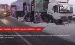 Kars'ta yolcu otobüsü kamyona çarptı: 9 yaralı