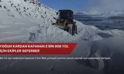 Yoğun kardan kapanan 2 bin 956 yol için ekipler seferber