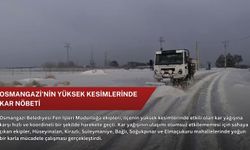 Osmangazi’nin yüksek kesimlerinde kar nöbeti