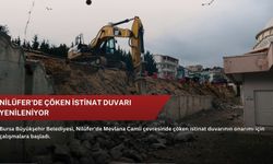 Nilüfer'de çöken istinat duvarı yenileniyor