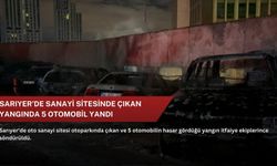 Sarıyer'de sanayi sitesinde çıkan yangında 5 otomobil yandı