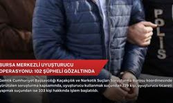 Bursa merkezli uyuşturucu operasyonu: 102 şüpheli gözaltında
