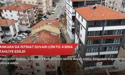 Ankara'da istinat duvarı çöktü: 4 bina tahliye edildi