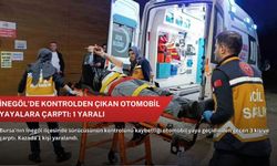 İnegöl’de kontrolden çıkan otomobil yayalara çarptı: 1 yaralı