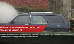 Nilüfer’de seyir halindeki araçtan dumanlar yükseldi