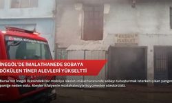 İnegöl’de imalathanede sobaya dökülen tiner alevleri yükseltti
