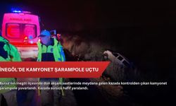 İnegöl’de kamyonet şarampole uçtu
