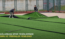 Bağlarbaşı spor tesislerinde zemin ve tribünler yenilendi