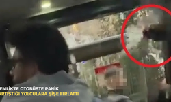 Gemlik'te otobüste panik: Tartıştığı yolculara şişe fırlattı