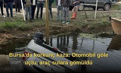 Bursa’da korkunç kaza: Otomobil göle uçtu, araç sulara gömüldü