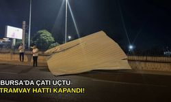 Bursa'da çatı uçtu, tramvay hattı kapandı!