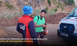 Bursa'da Ormanda Mahsur Kalan Bisikletçi Ekipler Tarafından Kurtarıldı