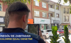 İnegöl'de zabıtadan kaldırım işgali denetimi