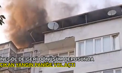 İnegöl'de geri dönüşüm deposunda çıkan yangın paniğe yol açtı