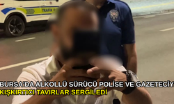 Bursa'da alkollü sürücü polise ve gazeteciye kışkırtıcı tavırlar sergiledi