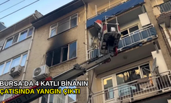 Bursa'da 4 katlı binanın çatısında yangın çıktı